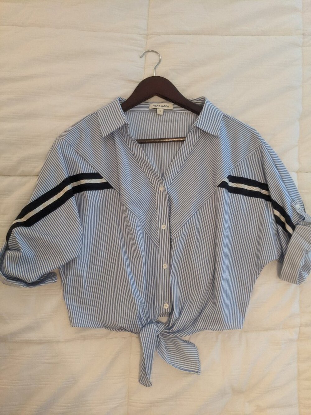 Vero Moda Blue & White Stripe Top | Size S | Shanghai Exclusive